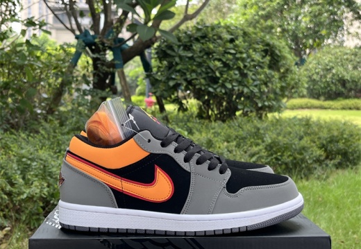 Air Jordan 1 Low Light GraphiteVivid Orange  FN7308-008  36-47.5 M54